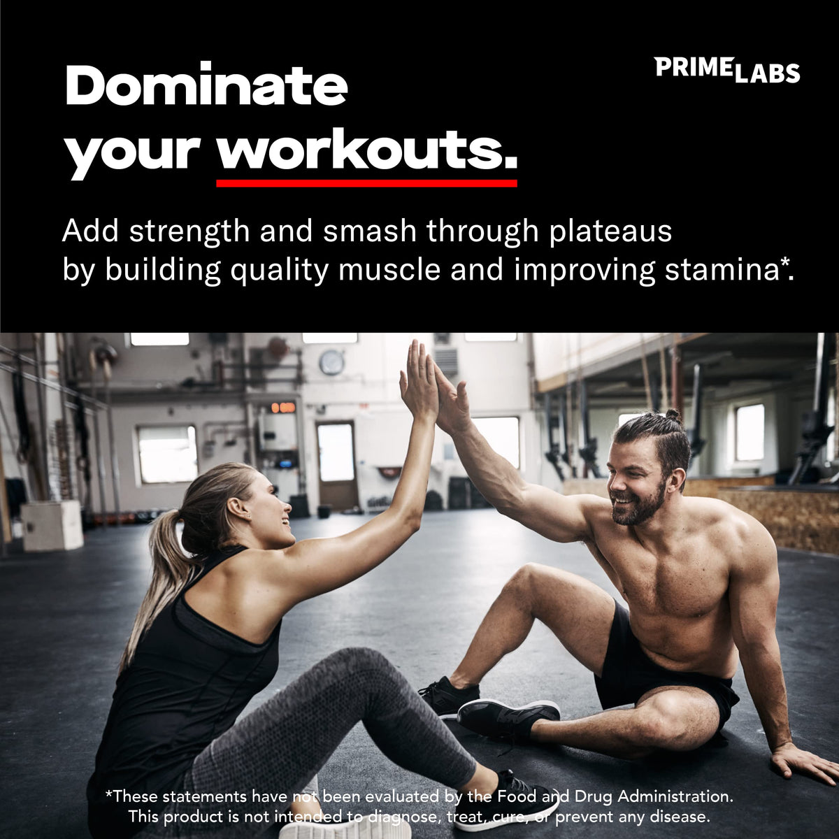 Testosterone Booster for Men - Energy, Strength, Stamina & Endurance Support Supplement - Prime Labs (2 Pack, 120 Caplets)