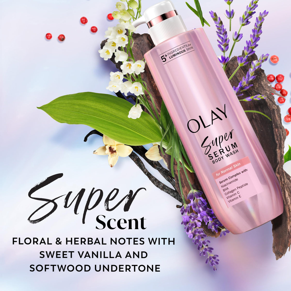 Olay Super Serum Body Wash 18.5 fl oz - Hydrating Cleanser for Normal Skin