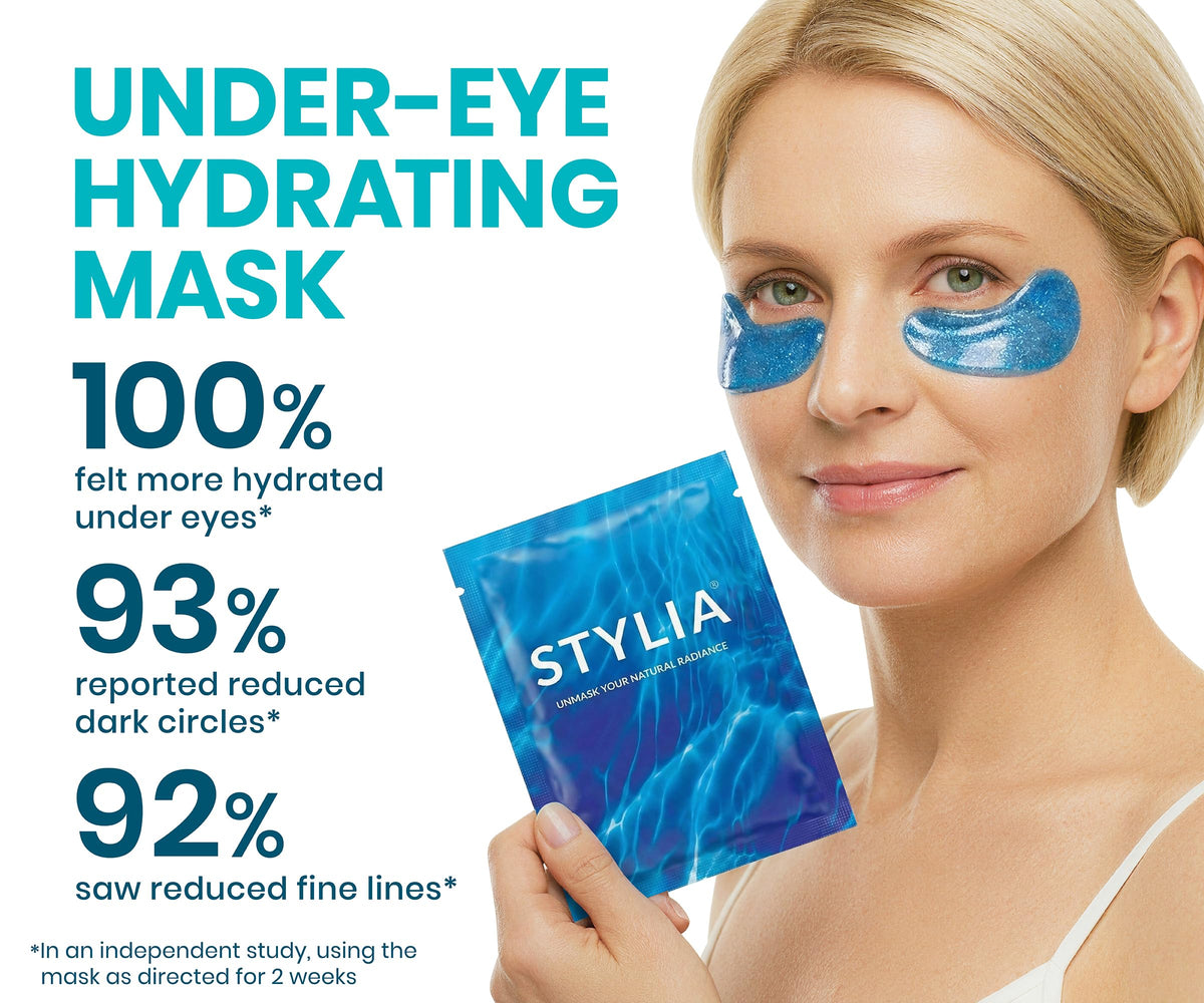Stylia Collagen & Vitamin C Under Eye Patches - Vegan Eye Mask (30 Pairs)