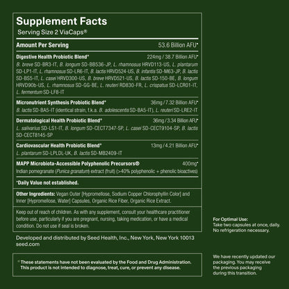 Seed DS-01 Daily Synbiotic - Prebiotic and Probiotic for Women & Men - Digestive Health, Gut Health, Immune Support, Bloating & Constipation Relief - Vegan & Shelf-Stable - 60-Day Refill (120ct)