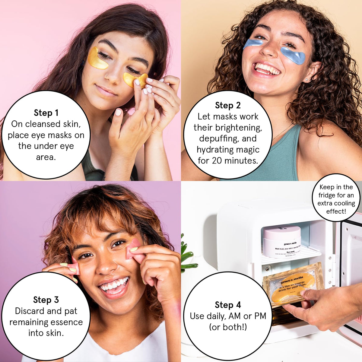 grace & stella Under Eye Mask - 12 Pairs - Vegan Gel Patches for Dark Circles & Puffiness