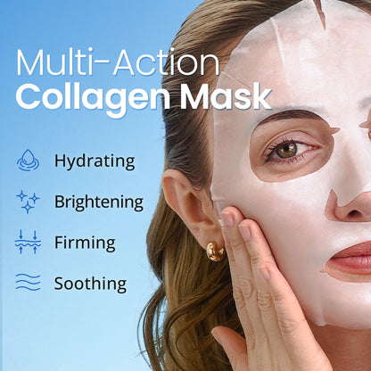 Ebanel 15 Pack Collagen Face Mask with Hyaluronic Acid, Vitamin C, Peptide, Aloe, Instant Brightening Hydrating Face Masks Skincare Korean Sheet Mask, Skin Firming, Lifting Anti Aging Facial Masks