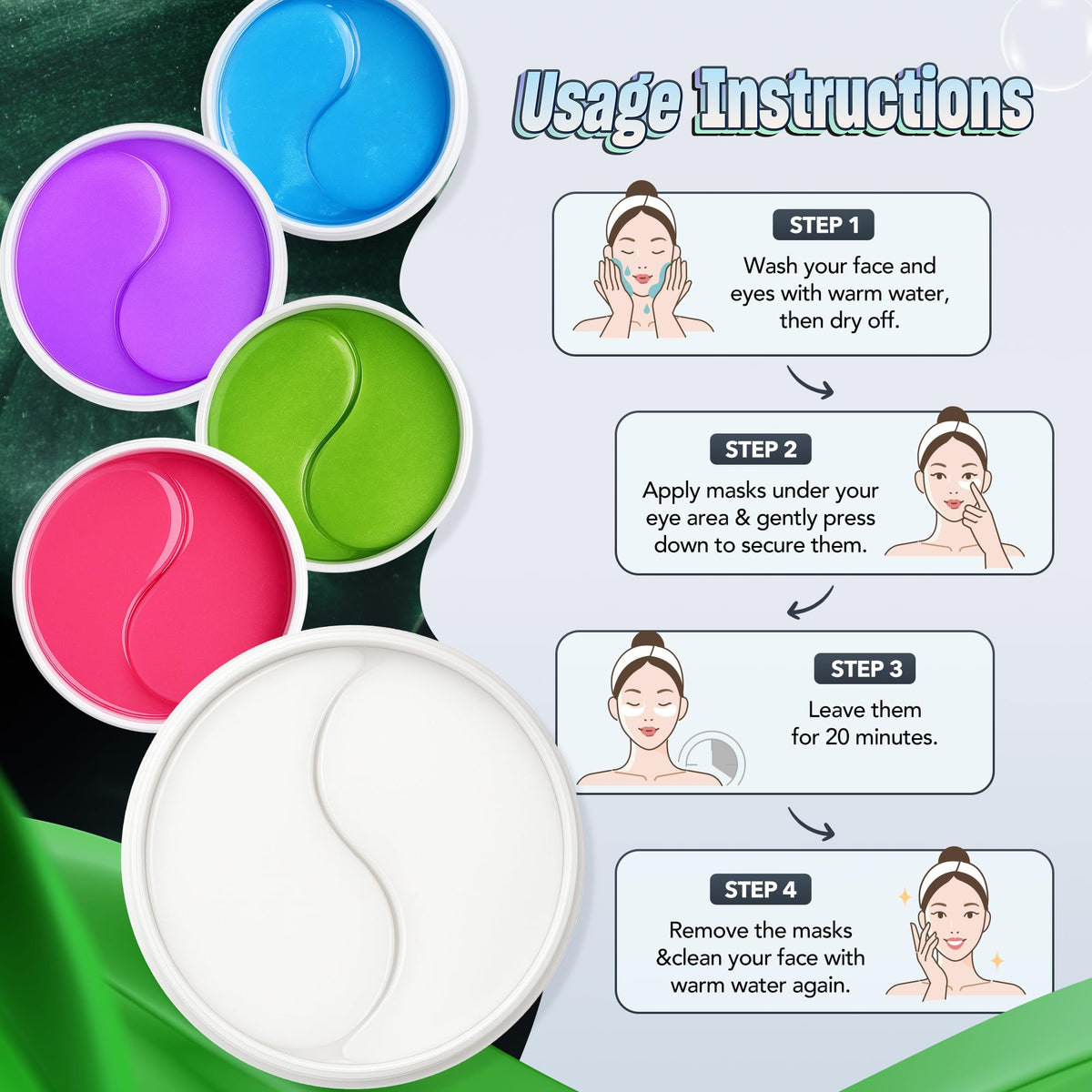 NAZANO White Under Eye Patches 60 Pack for Dark Circles & Puffiness