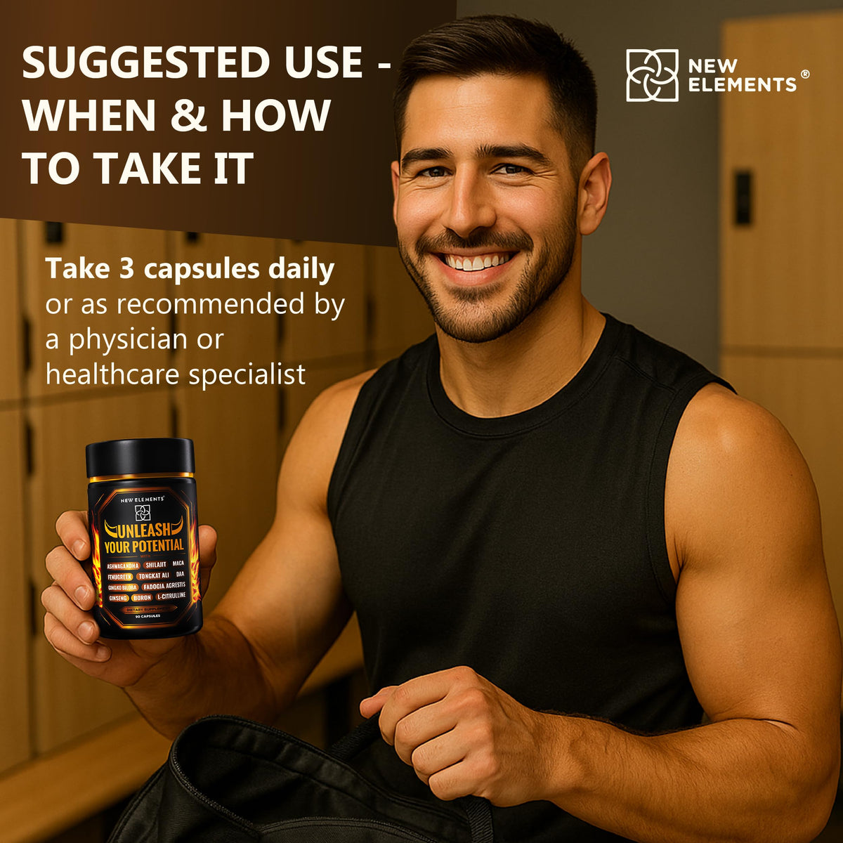 Natural Testosterone Booster for Men - Tongkat Ali, Fadogia, Shilajit & Ashwagandha - Energy, Muscle & Performance Support Supplement