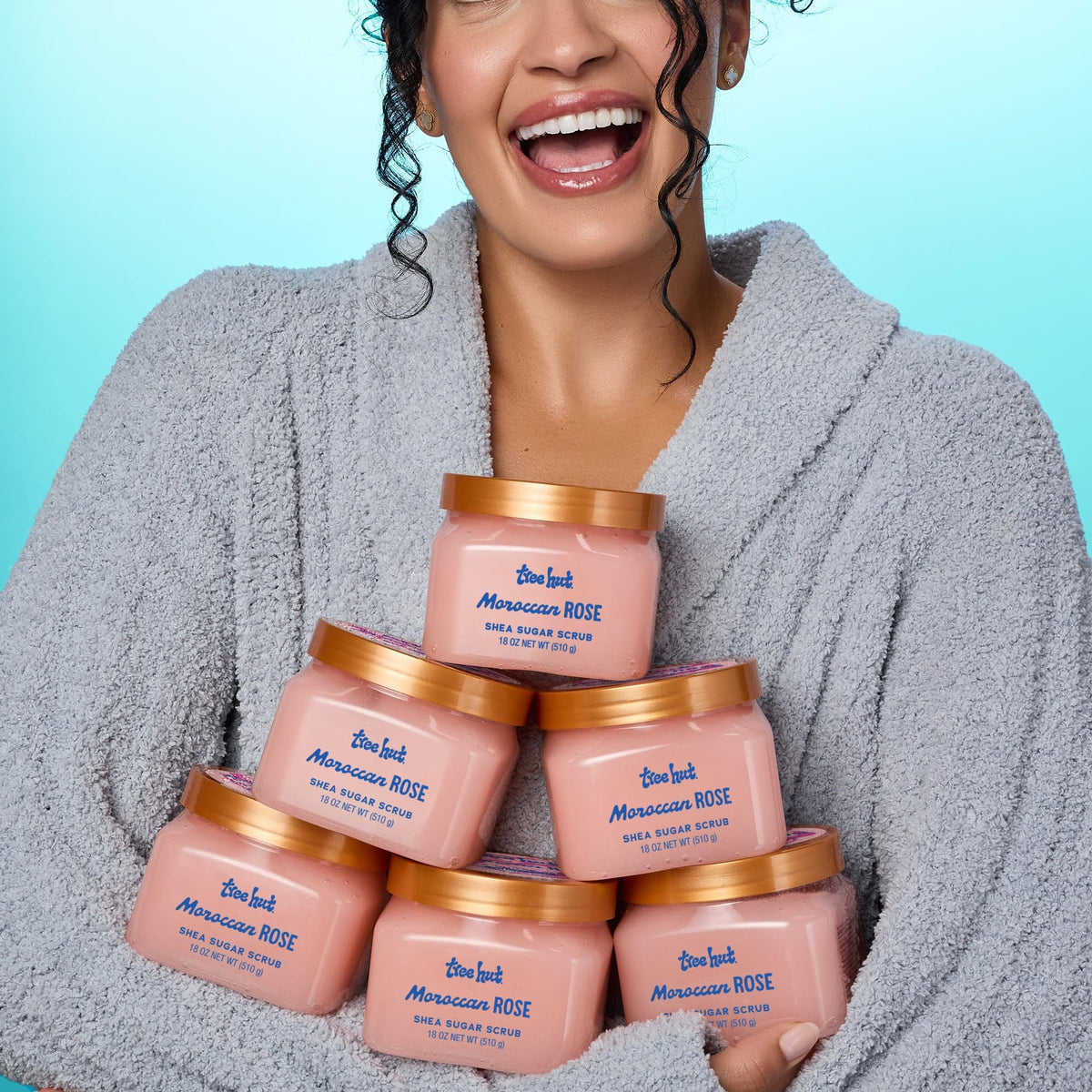 Tree Hut Moroccan Rose Shea Sugar Body Scrub 18 oz, Exfoliating & Hydrating