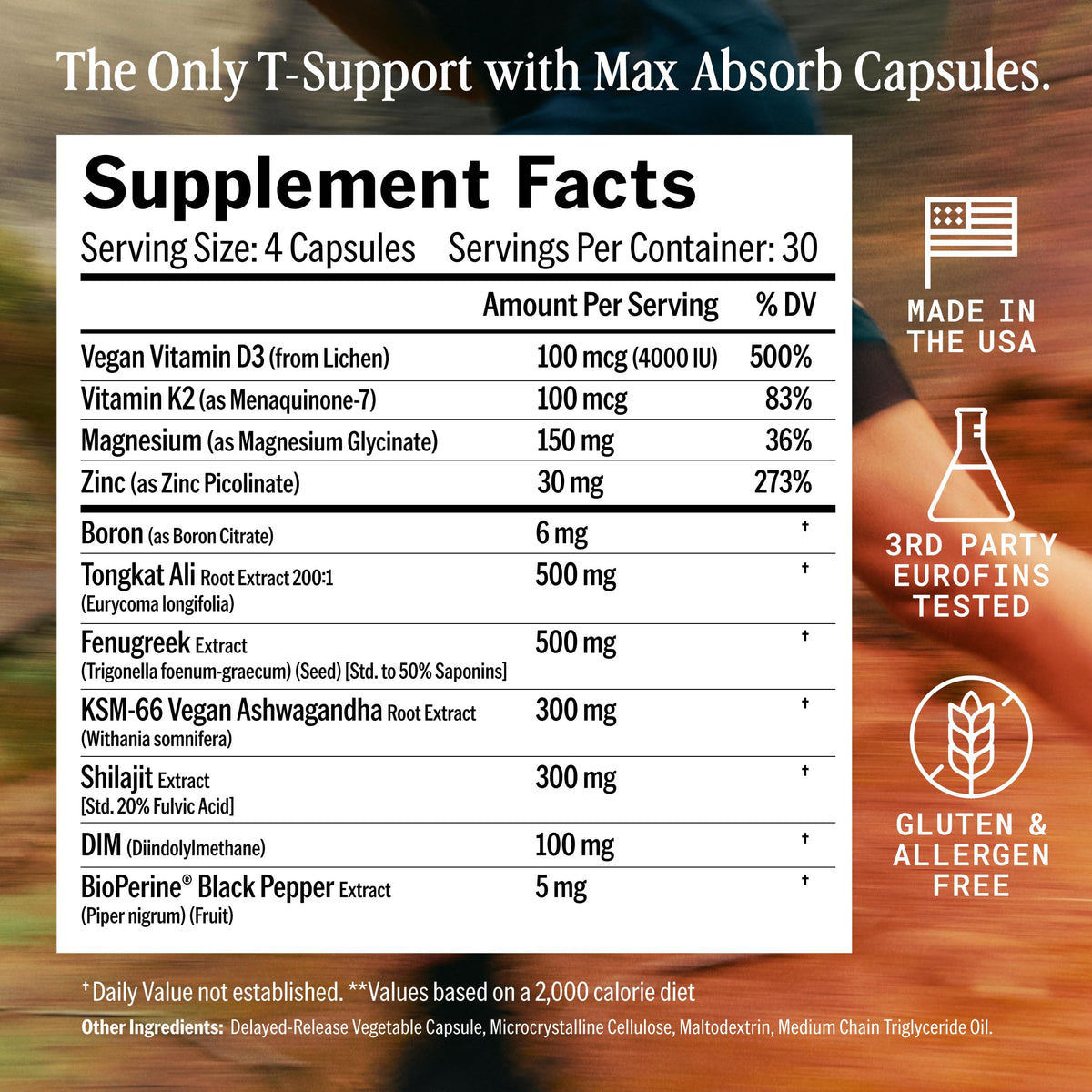 11-in-1 Testosterone Booster for Men - Energy, Drive & Performance Support with Tongkat Ali, Ashwagandha & Fenugreek - OPEN Essentials (120 Capsules, USA Made)