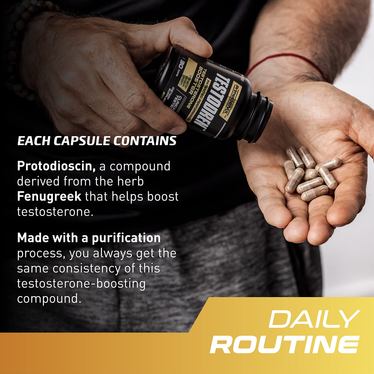Testosterone Booster for Men - Energy, Strength, Stamina & Lean Muscle Support Supplement - PrimeGENIX Testodren