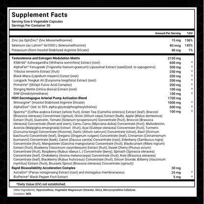 Force Factor Alpha King Immortal Testosterone & Hormone Support for Men - Fenugreek - Muscle, Strength & Performance Booster - 180 Capsules