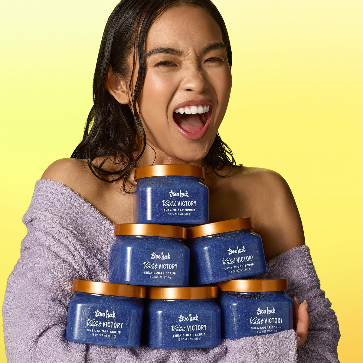 Tree Hut Violet Victory Shea Sugar Body Scrub 18 oz, Exfoliating & Hydrating