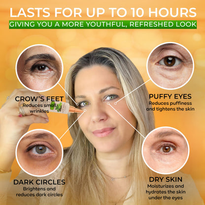 SEAMANTIKA Puffy Eye Treatment (0.8 fl.oz) - Instant Eye Lift for Dark Circles, Bags & Wrinkles with Green Tea & Dead Sea Minerals