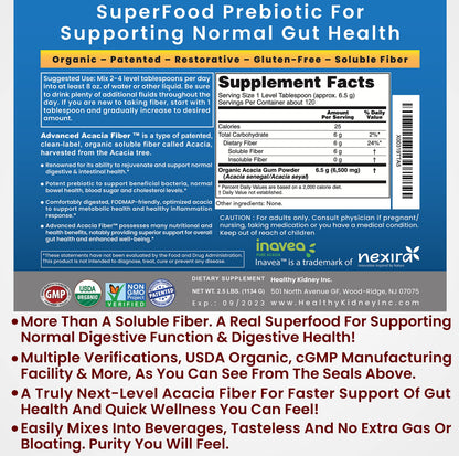Advanced Acacia Fiber Powder 5 Ibs (80oz) Soluble Leaky Gut Repair, Organic Fiber Supplement Powder Prebiotic for Gut Repair - 2 Pack