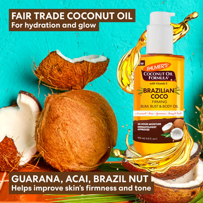 Palmer's Coconut Oil Formula Brazilian Coco Firming Body Oil with Vitamin E, 6.5 fl oz
