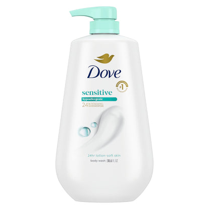 Dove Sensitive Skin Body Wash with Pump 30.6 oz gentle moisturizing cleanser