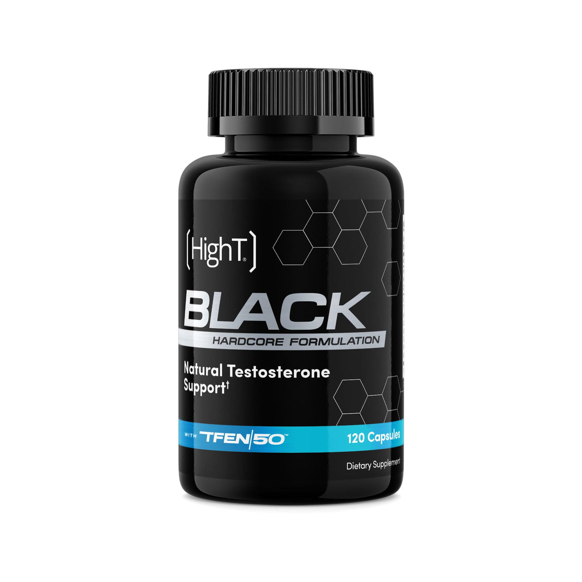 High T Black testosterone booster capsules men energy stamina nitric oxide pump supplement 120 capsules