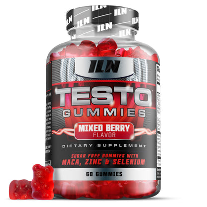 Iron Labs Testo gummies men maca ginseng zinc selenium sugar free vegan mixed berry 60 gummies