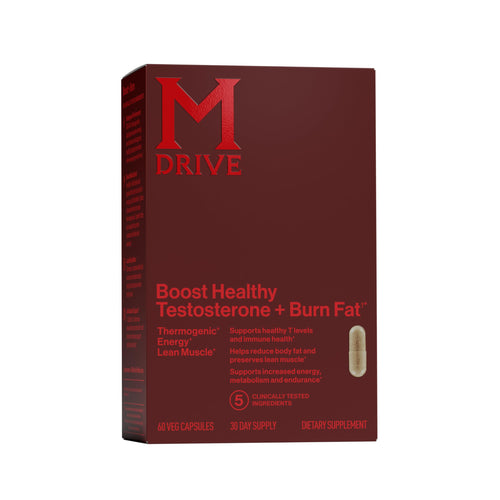 Mdrive Boost and Burn testosterone booster and fat burner for men with KSM-66 Ashwagandha Chromax energy strength stress support 60 capsules bottle