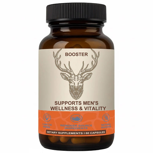 Men's vitality supplement capsules Arctic herbal reindeer nutrient blend energy endurance wellness support 60 capsules bottle