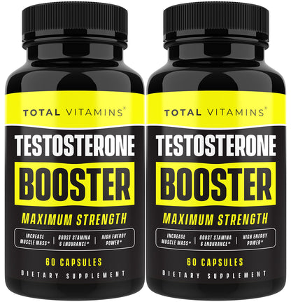 men testosterone booster capsules energy stamina muscle growth strength performance male enhancement supplement bottle