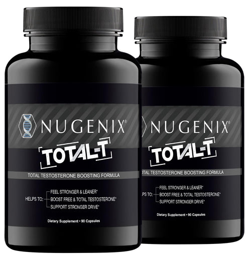 Nugenix Total-T testosterone booster tablets men free total testosterone energy strength stamina performance support 180 count bottle