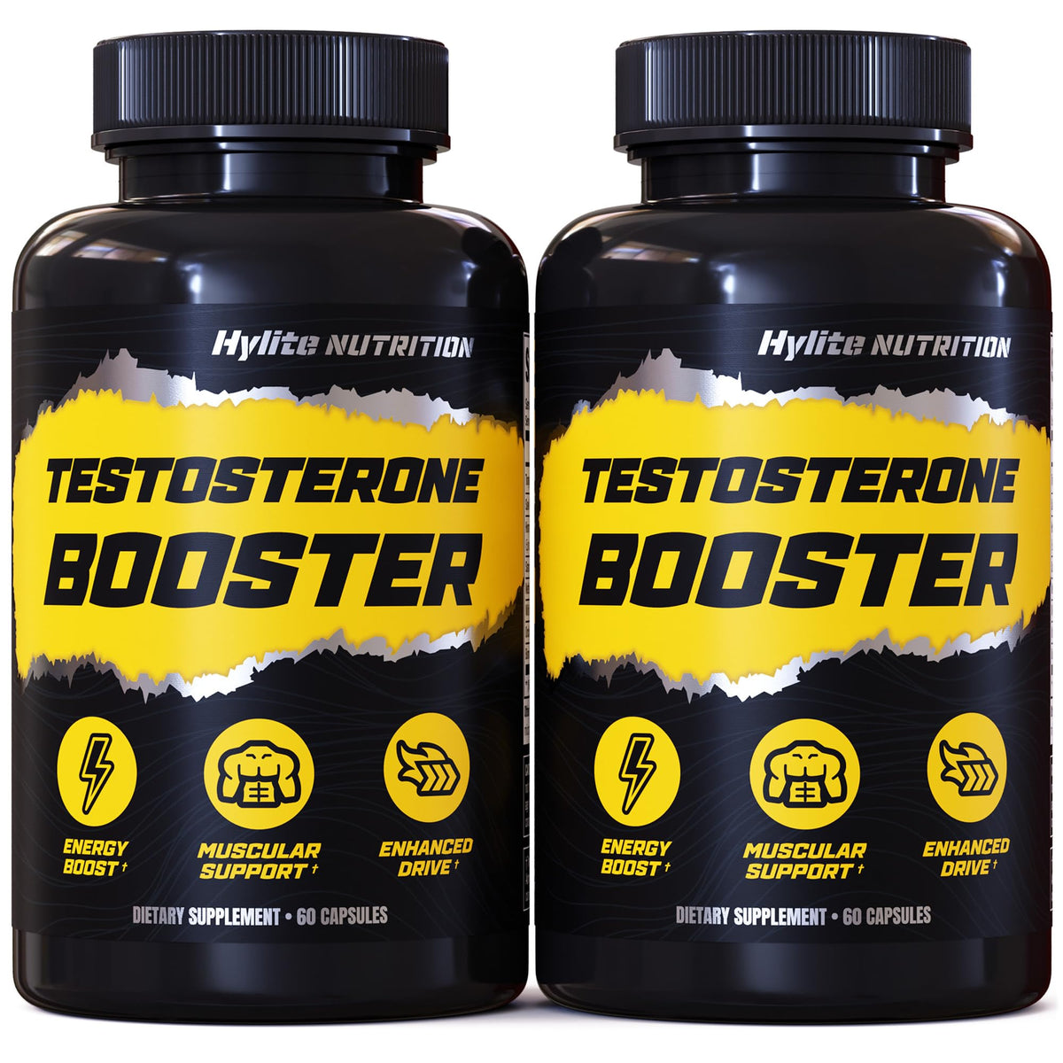 men testosterone booster capsules muscle growth strength stamina energy endurance blood flow workout performance supplement 2 pack bottles
