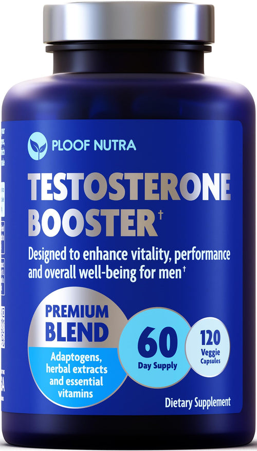 Testosterone booster supplement for men with Ashwagandha, Tongkat Ali, Tribulus, Rhodiola supporting energy, strength, muscle growth and workout performance